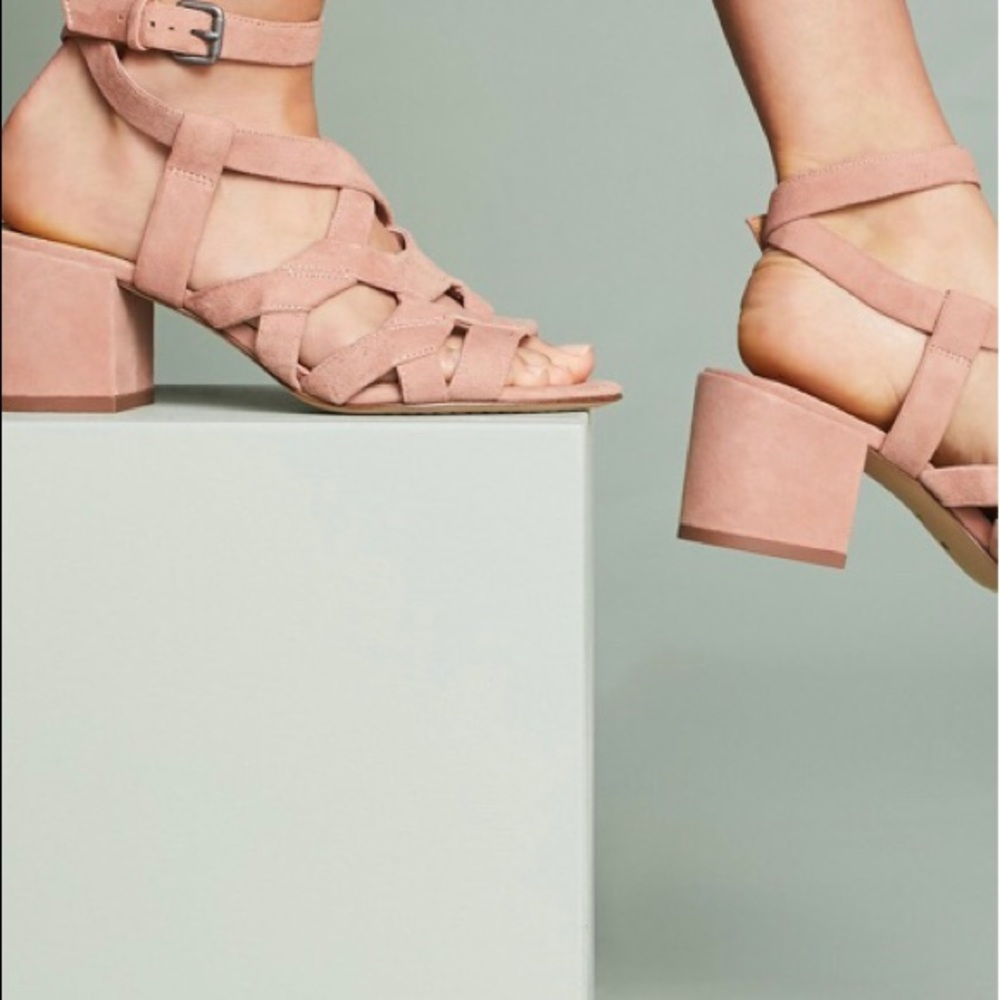 Splendid Barrymore Block Heel Sandal Blush Suede